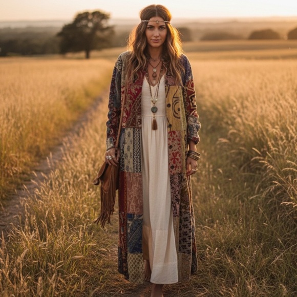 Sacred Threads Jackets & Blazers - Sacred Threads Patchwork Kantha Long 100% Cotton Duster S/M